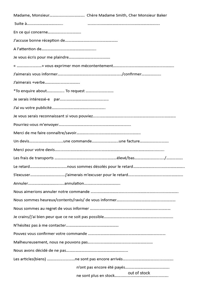 Demande d'informations et de services | PDF