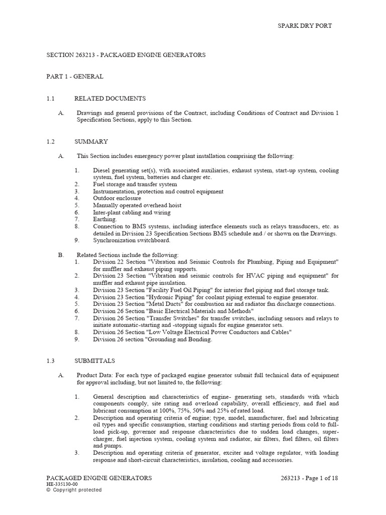 Packaged Engine Generators | PDF