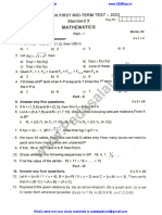 10th Maths EM 1st Mid Term Exam 2023 Original Question Paper Sivagangai District English Medium PDF Download