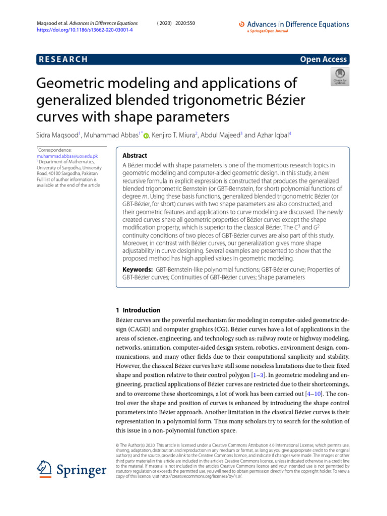 Geometric Modeling and Applications of | PDF | Spline (Mathematics ...
