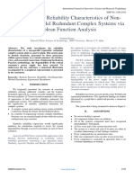A Study On The Reliability Characteristics of Non - Repairable Parallel Redundant Complex Systems Via Boolean Function Analysis