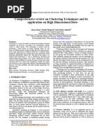 Comprehensive Review On Clustering Techniques and Its Application On High Dimensional Data