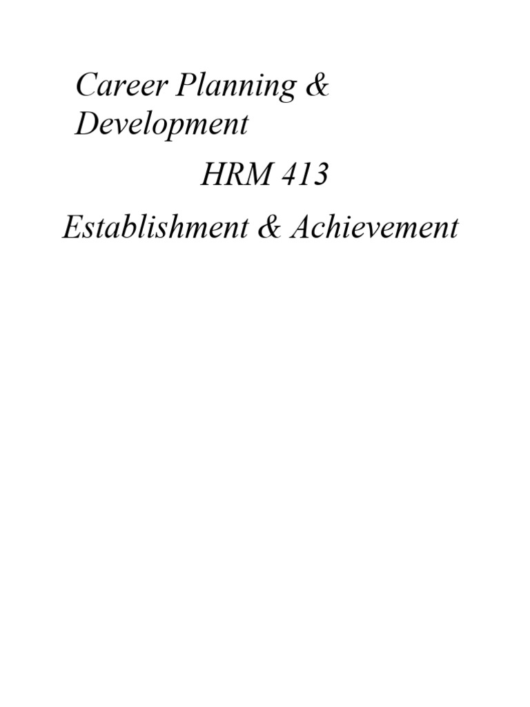 Career Planning and Development Guide | PDF | Performance Appraisal ...