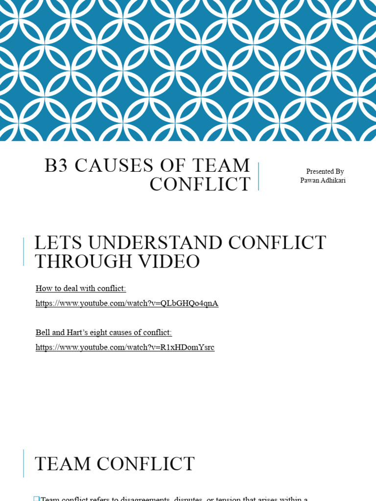Causes Of Team Conflict Pdf Communication Organizational Culture