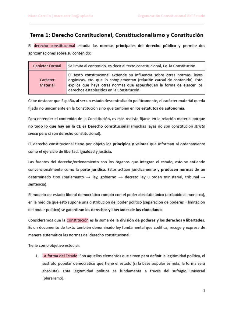 Organización Constitucional del Estado | PDF | Constitución | Democracia