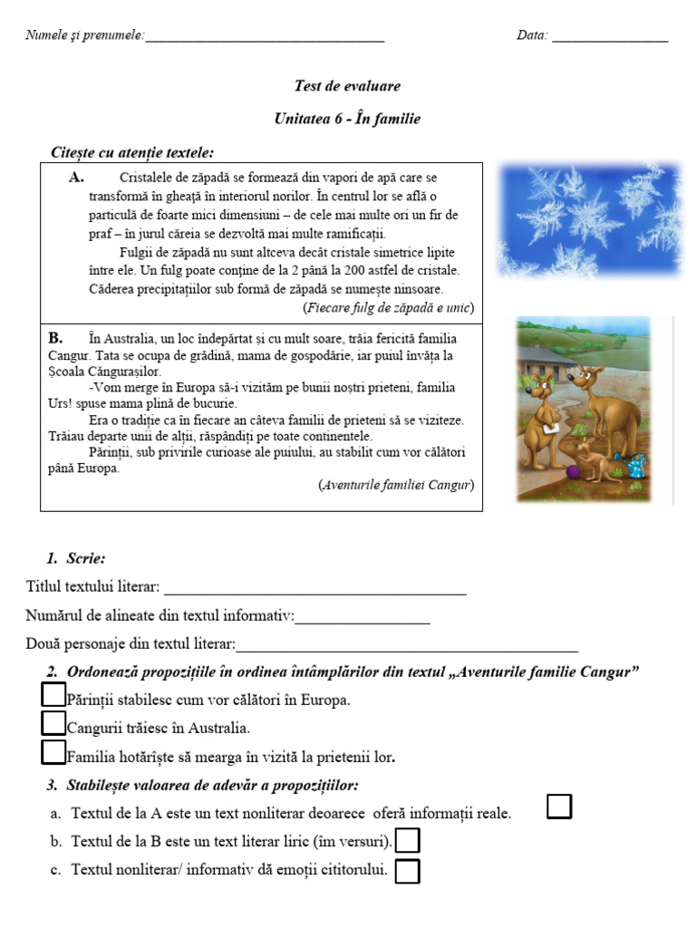 Test U6-In Familie | PDF