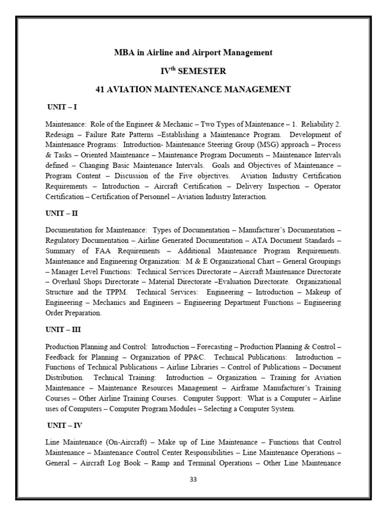 WHAT IS AVIATION MAINTENANCE MANAGEMENT intelligence overview