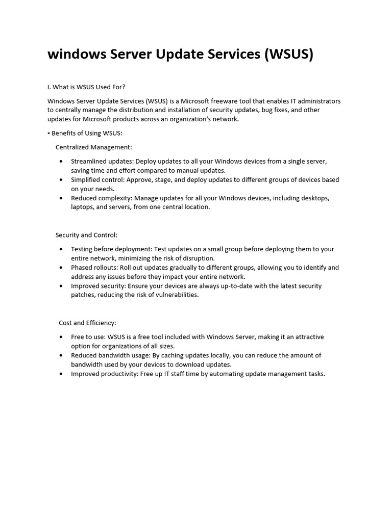 WSUS Server Setup and Configuration Guide | PDF | Microsoft Windows ...