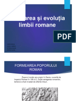 Formarea Și Evoluția Limbii Romane