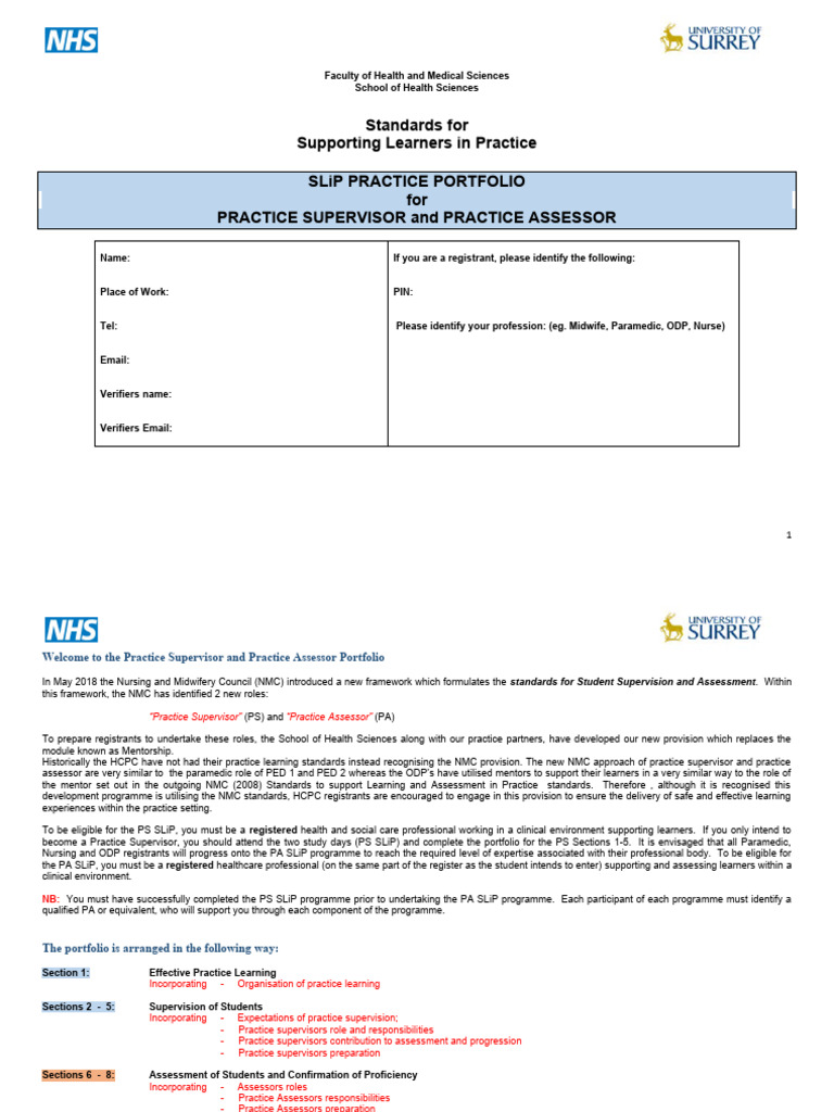 Practice Supervisor and Assessor Standards | PDF | Educational ...