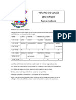 Horario 2do Grado