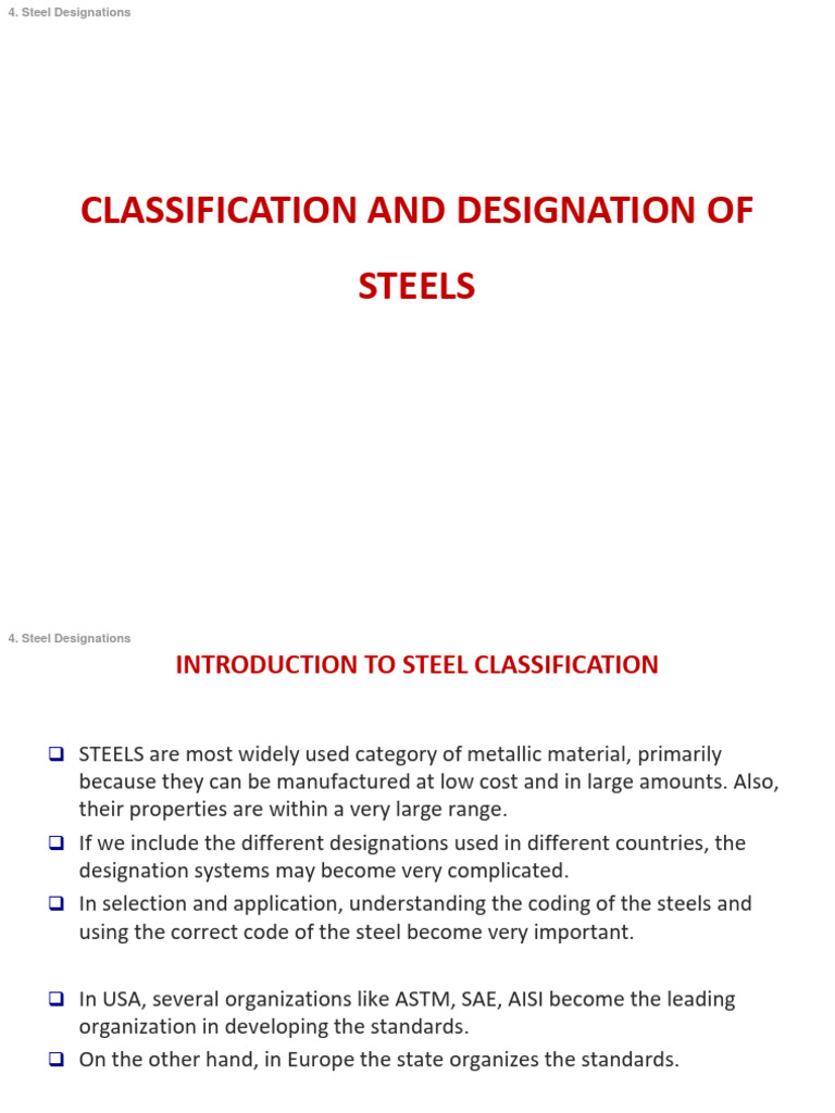 04 - MetE 414-Steel Designations - Fall 2023 | PDF | Steel | Stainless ...