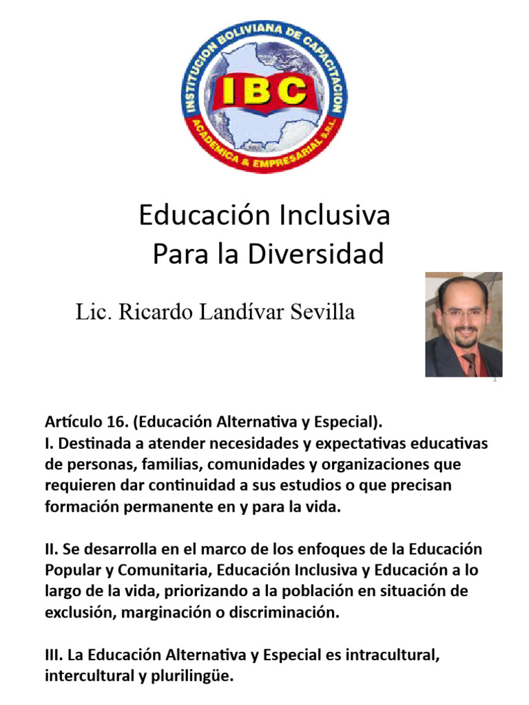 Educación Inclusiva y Diversidad Educativa | PDF | Aprendizaje ...
