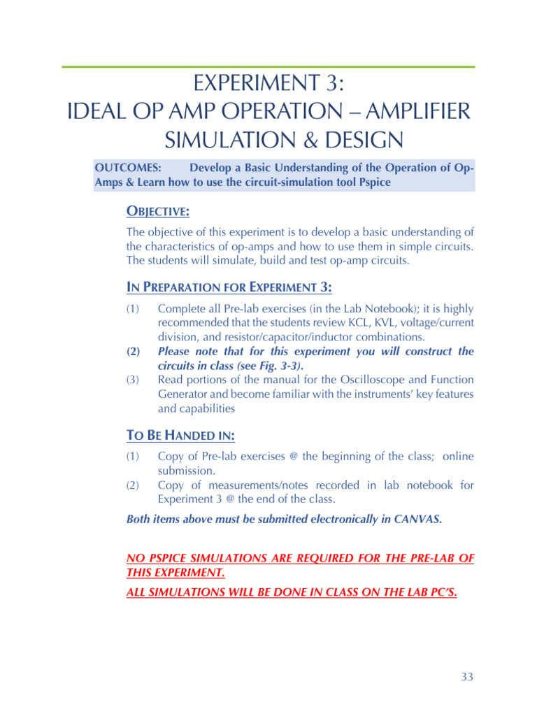 Experiment+3 Spring2023 | PDF | Operational Amplifier | Amplifier