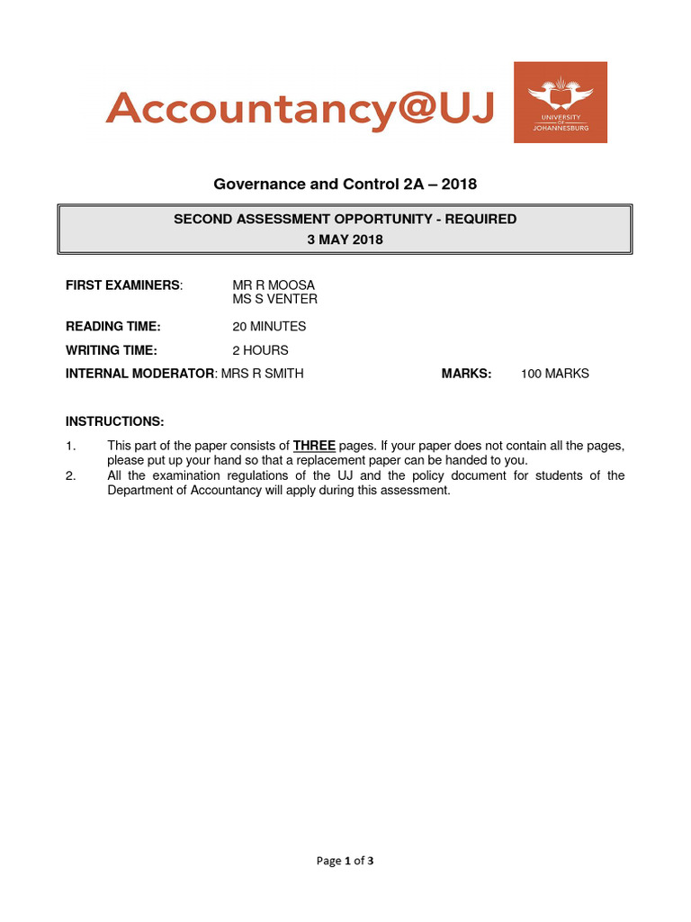 GAC02A2 2018 AO2 Required | PDF | Risk | Internal Control