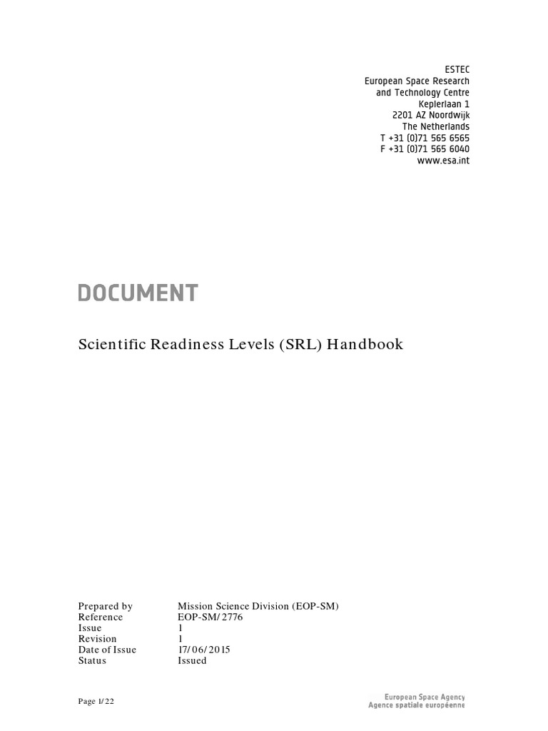 Scientific Readiness Levels Handbook | PDF | Conceptual Model | Simulation