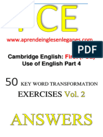 FCE - 50 KEY WORD TRANSFORMATION EXERCISES Vol. 2 - ANSWERS-1