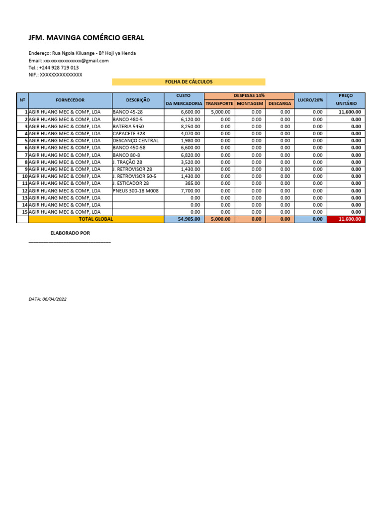 JFM Mavinga General Commerce Pricing List | PDF | Finance & Money ...