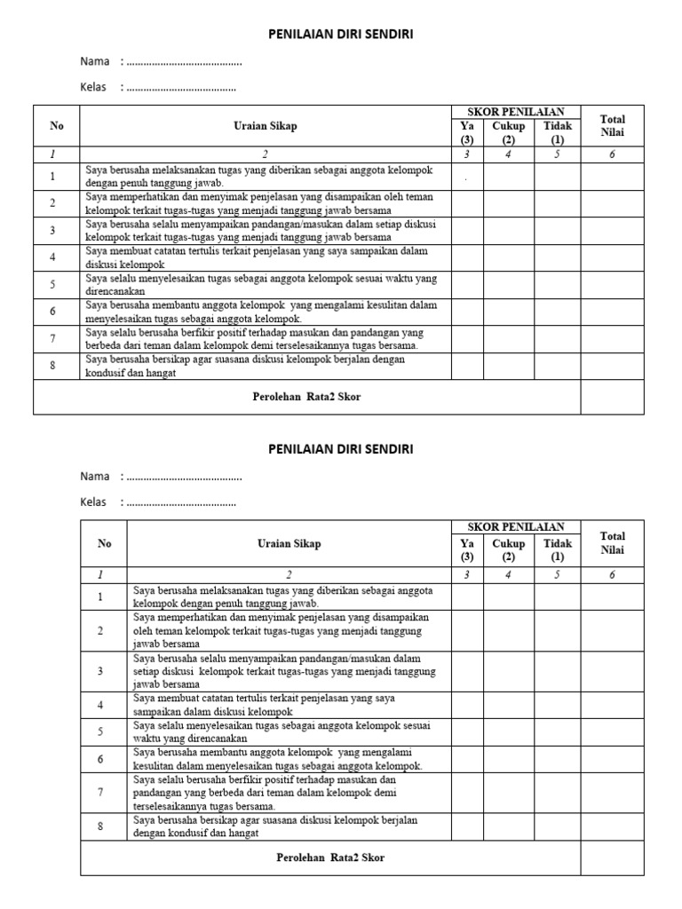 Penilaian Diri Sendiri Pdf