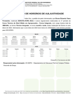 Declaração de Horários de Aula/Atividade