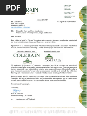 Cease and Desist Letter