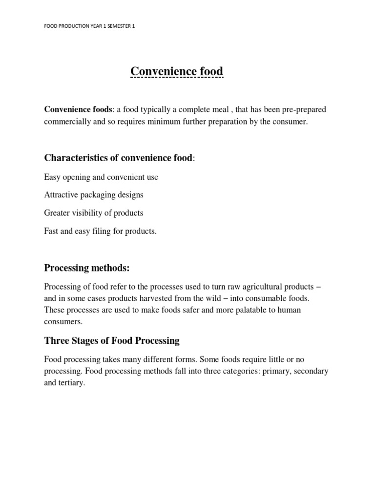 Chap6 Convenience Foods PDF Food Preservation Food Processing