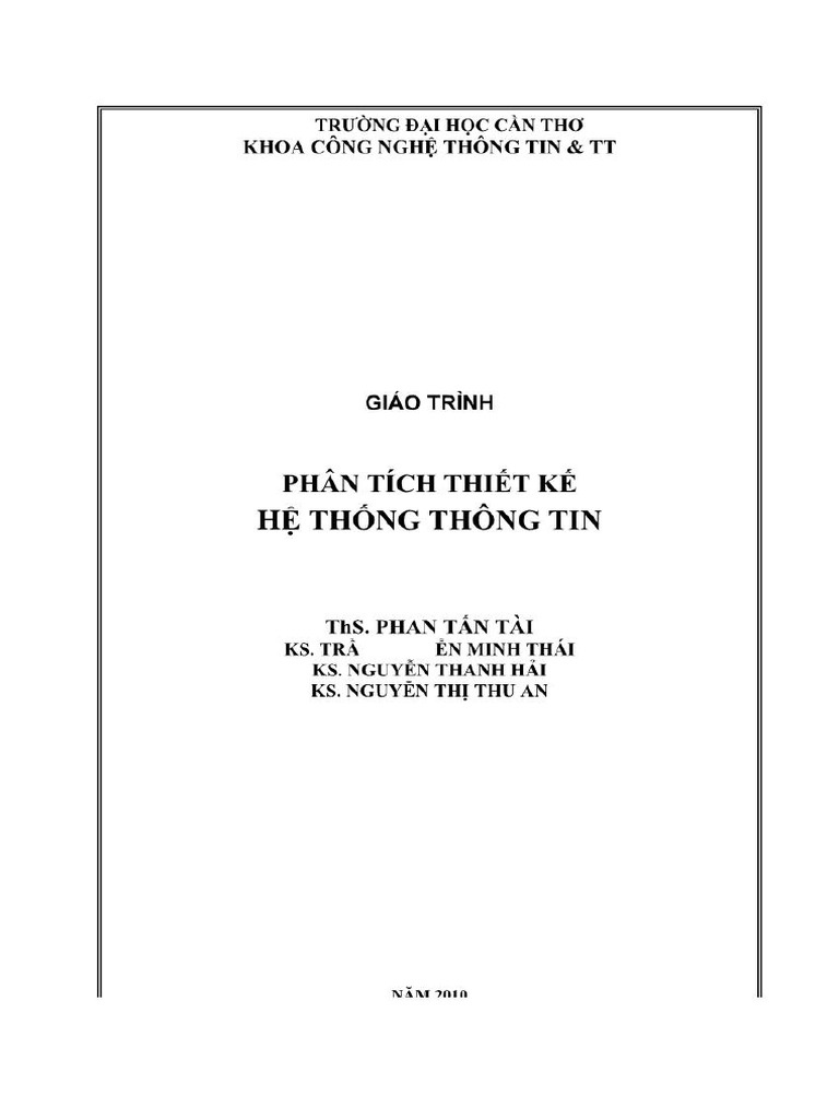 Giáo Trình Phân Tích Thiết Kế Hệ Thống Thông Tin | PDF
