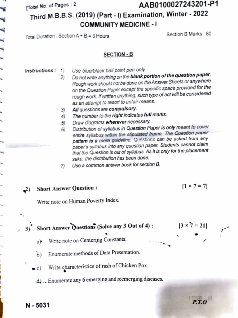 3rd Year MUHS Winter 2022 | PDF | Human Nose | Clinical Medicine