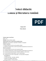 Proiect Didactic La Limba Și Literatura Română I