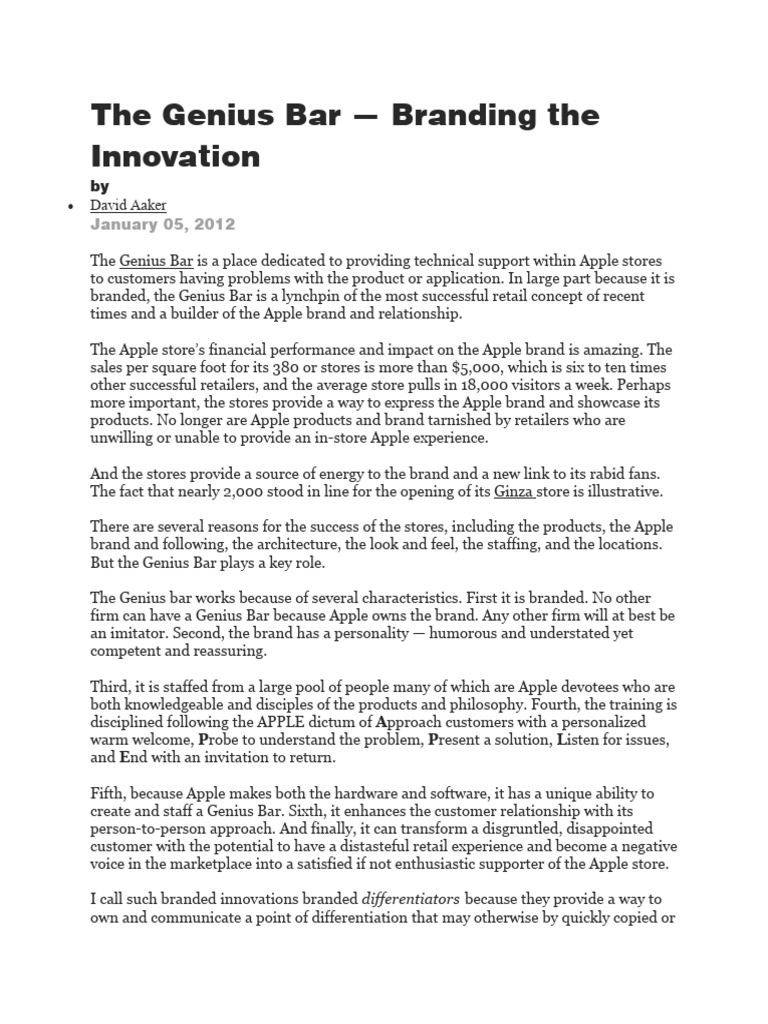 The Genius Bar PDF Apple Store Apple Inc.