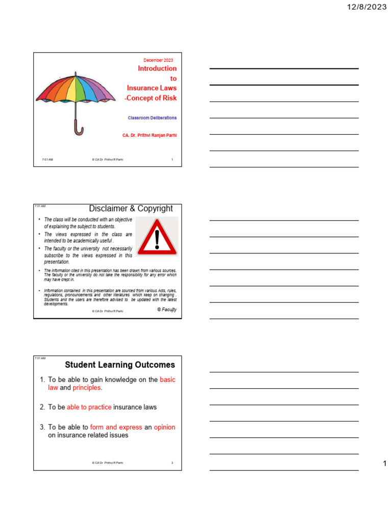 1 - Basic Concept of Risk | PDF | Risk Management | Risk