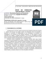 Proyecto Lenguaje Periodístico ISFT 171 