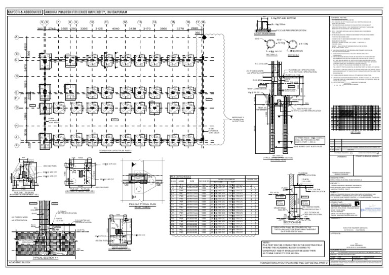FOUNDATION LAYOUT PLAN AND PILE CAP DETAIL PART2 PDF Deep