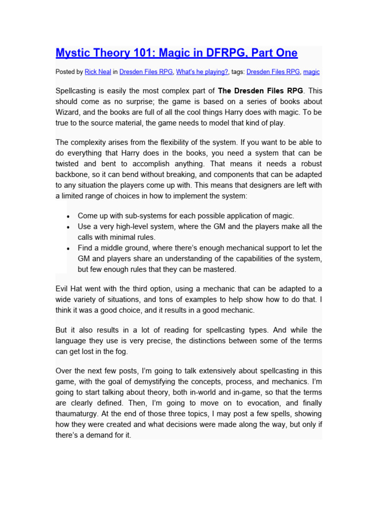 Magic Part 1 Pdf Mythological Powers Fictional Superhuman