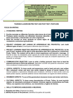 Tourism Classroom Pre-Test and Post-Test Postcard