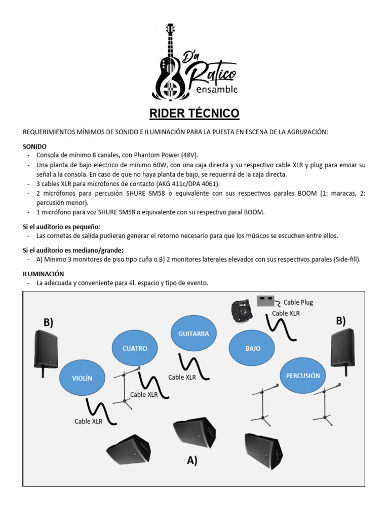 Requisitos de Rider Técnico para Música | PDF