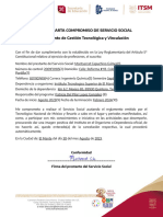 Anexo Xx. Carta Compromiso de Servicio Social