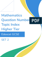 Edexcel Set 2 Higher Question To Topic Index