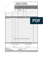 Drawing / Document Transmittal Note Sheet: Transmittal No: 0348T13 Project Ref: Bilbo