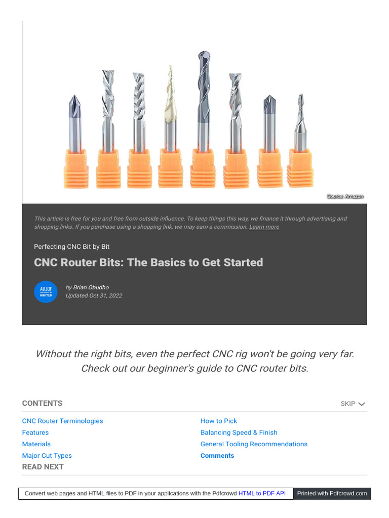CNC Router Bits: A Beginner's Guide | PDF | Numerical Control | Tungsten