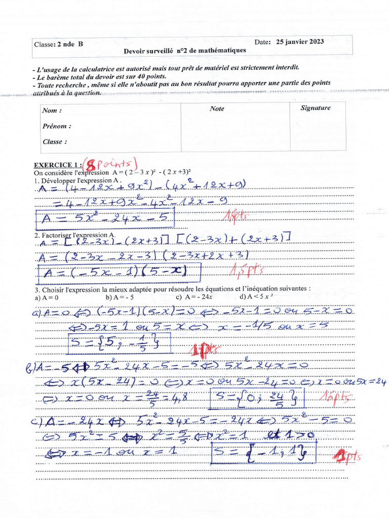 Corrige DST n2 | PDF
