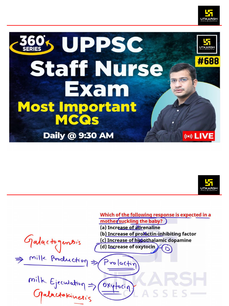 360 Degree Series Most Imp MCQ's #688 UPPSC Staff Nurse Exam Special | PDF