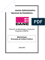Metodología Encuesta de Cultura Política (DANE) (2013)