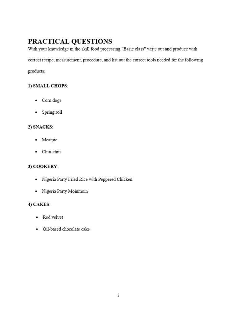 Food processing PDF Baking Cakes