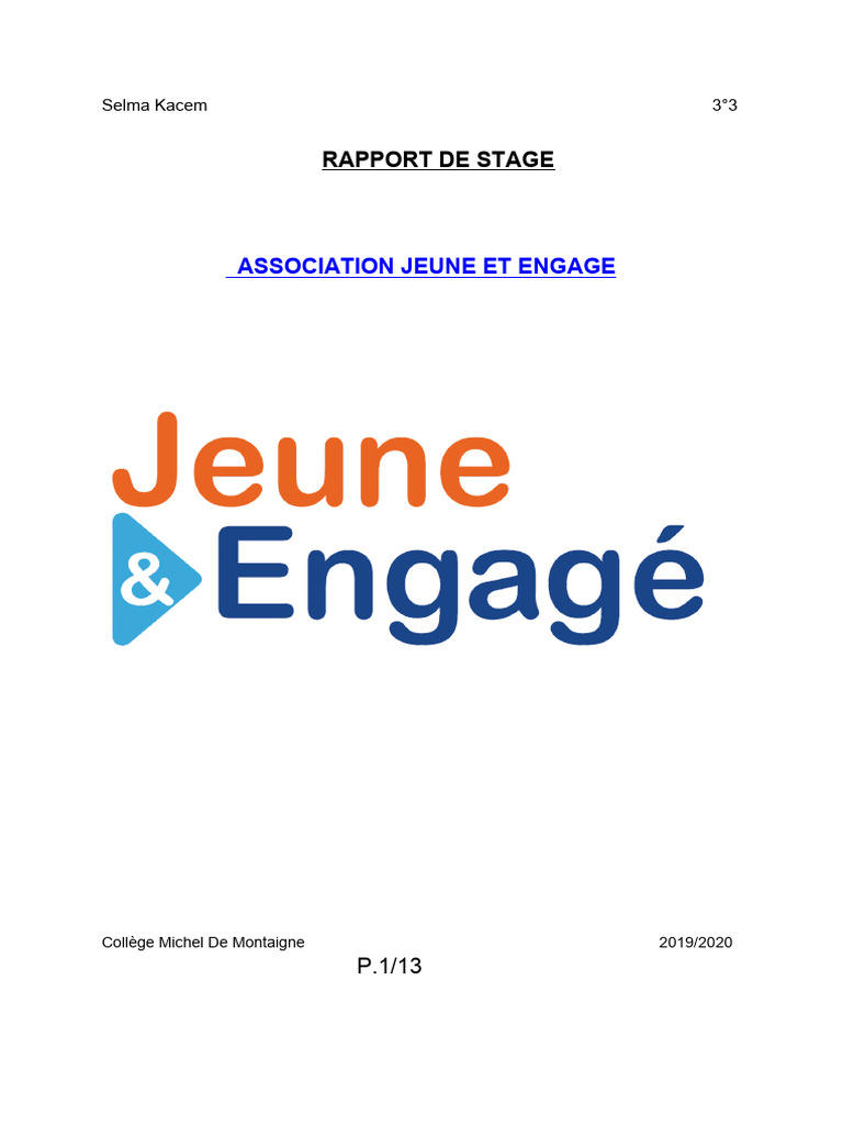 Rapport de stage à l'association J&E | PDF | Avocat | Sphère publique