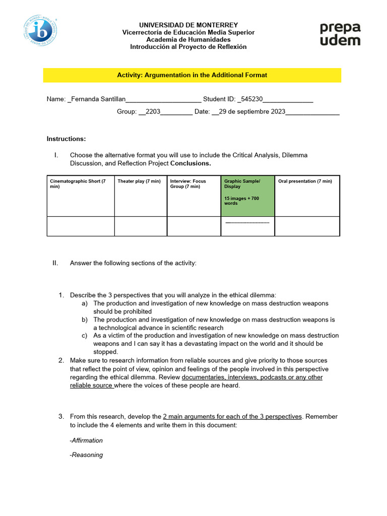 Act 7. Argumentation in The Additional Format | PDF | Treaty On The Non ...