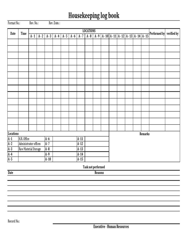 Housekeeping Logbook Version 2024 PDF