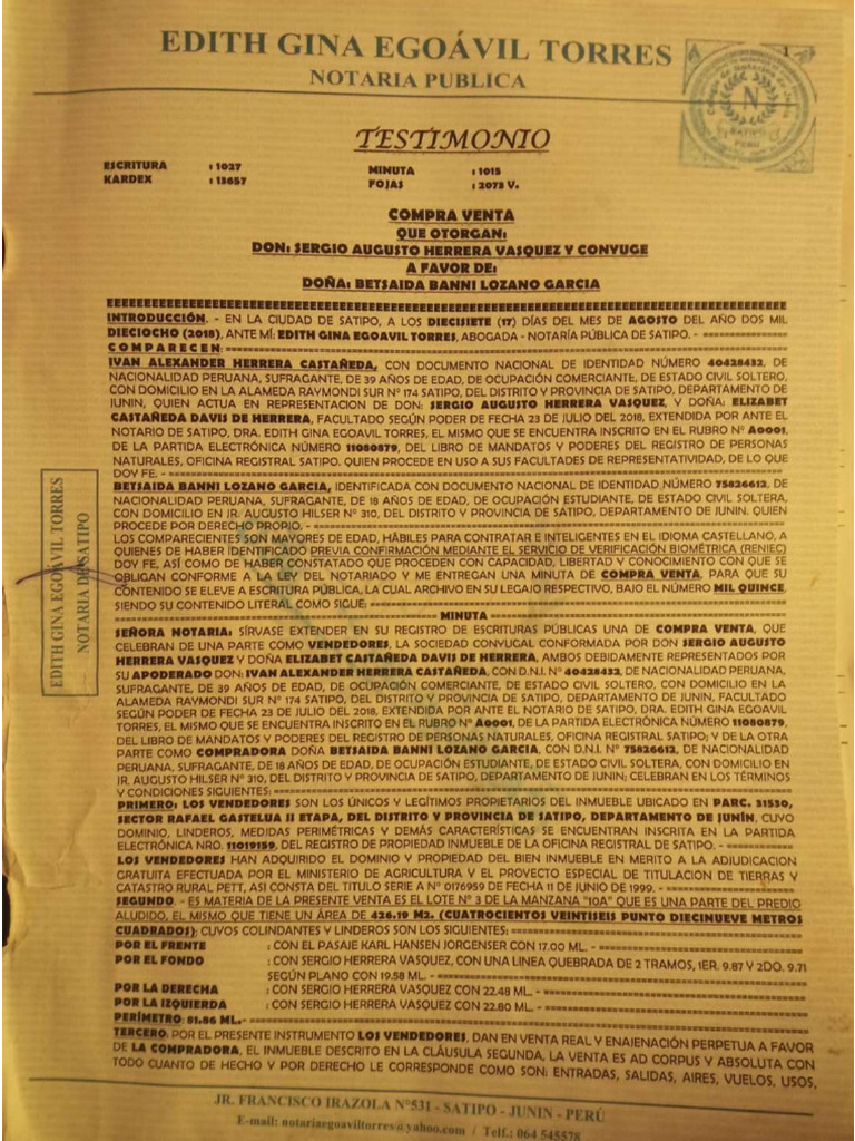 Doc De Compra Y Venta De Casa Pdf