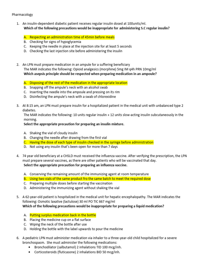 LPN Medication Administration Guidelines | PDF | Personal Protective ...