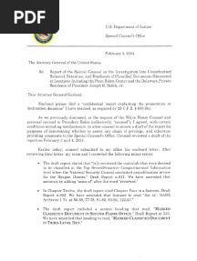 Report From Special Counsel Robert K Hur February 2024